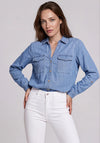 Vero Moda Bumpy Pocket Detail Denim Shirt, Medium Blue
