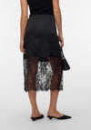 Vero Moda Ollie Lace Trim Midi Skirt, Black