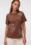 Vero Moda Irene Embroidered Detail T-Shirt, Brown
