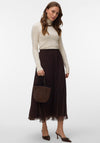 Vero Moda Lalie Lace Panel Maxi Skirt, Brown