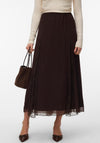 Vero Moda Lalie Lace Panel Maxi Skirt, Brown