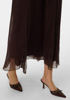 Vero Moda Lalie Lace Panel Maxi Skirt, Brown