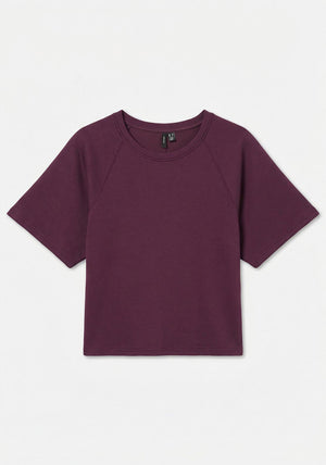 Vero Moda Hali Basic Short Sleeve T-Shirt, Wine