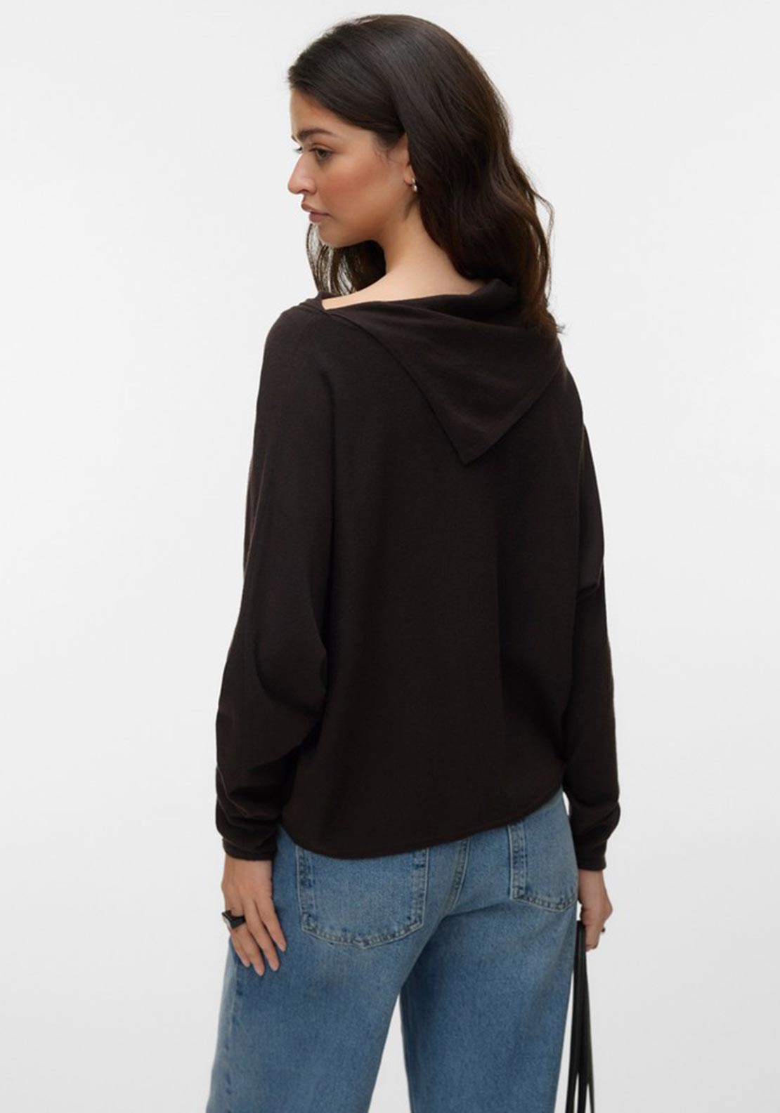 Vero Moda Happiness Asymmetric Neck Top, Brown