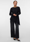 Vero Moda Charly Asymmetric Lace Hem Blouse, Black