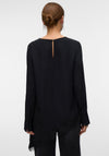 Vero Moda Charly Asymmetric Lace Hem Blouse, Black