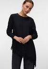 Vero Moda Charly Asymmetric Lace Hem Blouse, Black