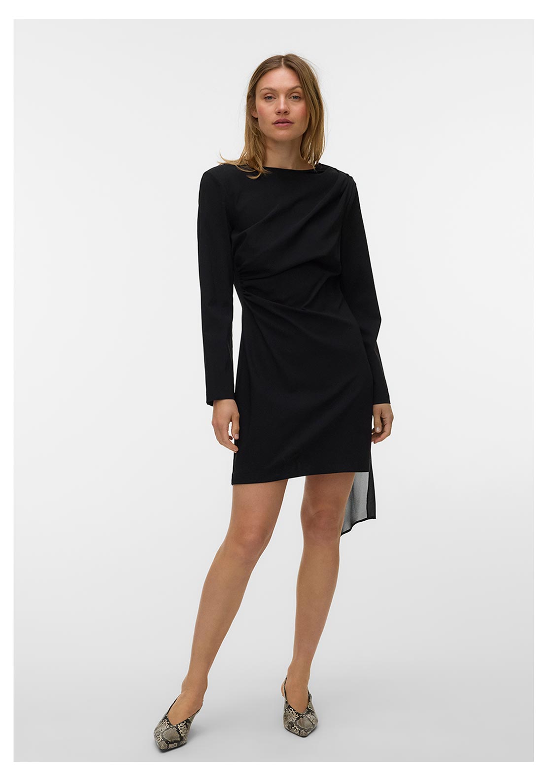 Vero Moda Yaia Long Sleeve Mini Dress, Black