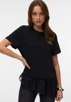 Vero Moda Brit Lace Detail T-Shirt, Black