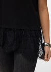Vero Moda Brit Lace Detail T-Shirt, Black