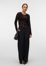 Vero Moda Flora Mesh Top, Brown