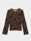 Vero Moda Flora Mesh Top, Cocoa Brown
