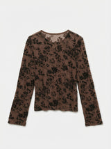 Vero Moda Flora Mesh Top, Cocoa Brown
