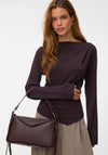 Vero Moda Millie Asymmetric Boatneck Top, Brown