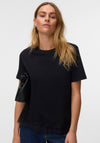 Vero Moda Sara Mette Lace Hem T-Shirt, Black