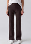 Vero Moda Gold Lux Rib Knit Flared Trousers, Brown