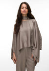 Vero Moda Miro Scarf Detail Cape Blouse, Taupe