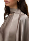 Vero Moda Miro Scarf Detail Cape Blouse, Taupe