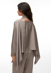 Vero Moda Miro Scarf Detail Cape Blouse, Taupe