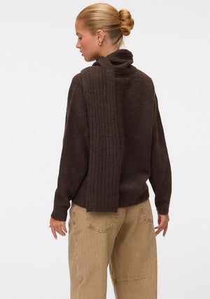 Vero Moda Gianna Scarf Detail Jumper, Brown