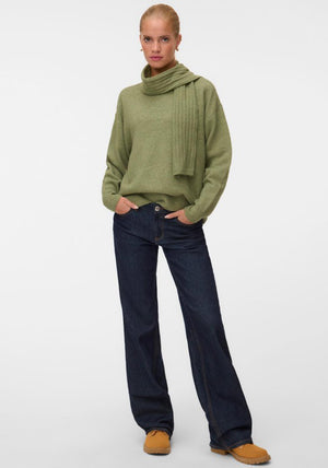 Vero Moda Gianna Scarf Detail Jumper, Green