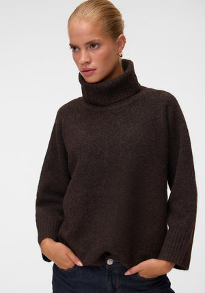 Vero Moda Violet Roll Neck Jumper, Brown