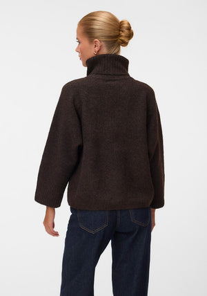 Vero Moda Violet Roll Neck Jumper, Brown