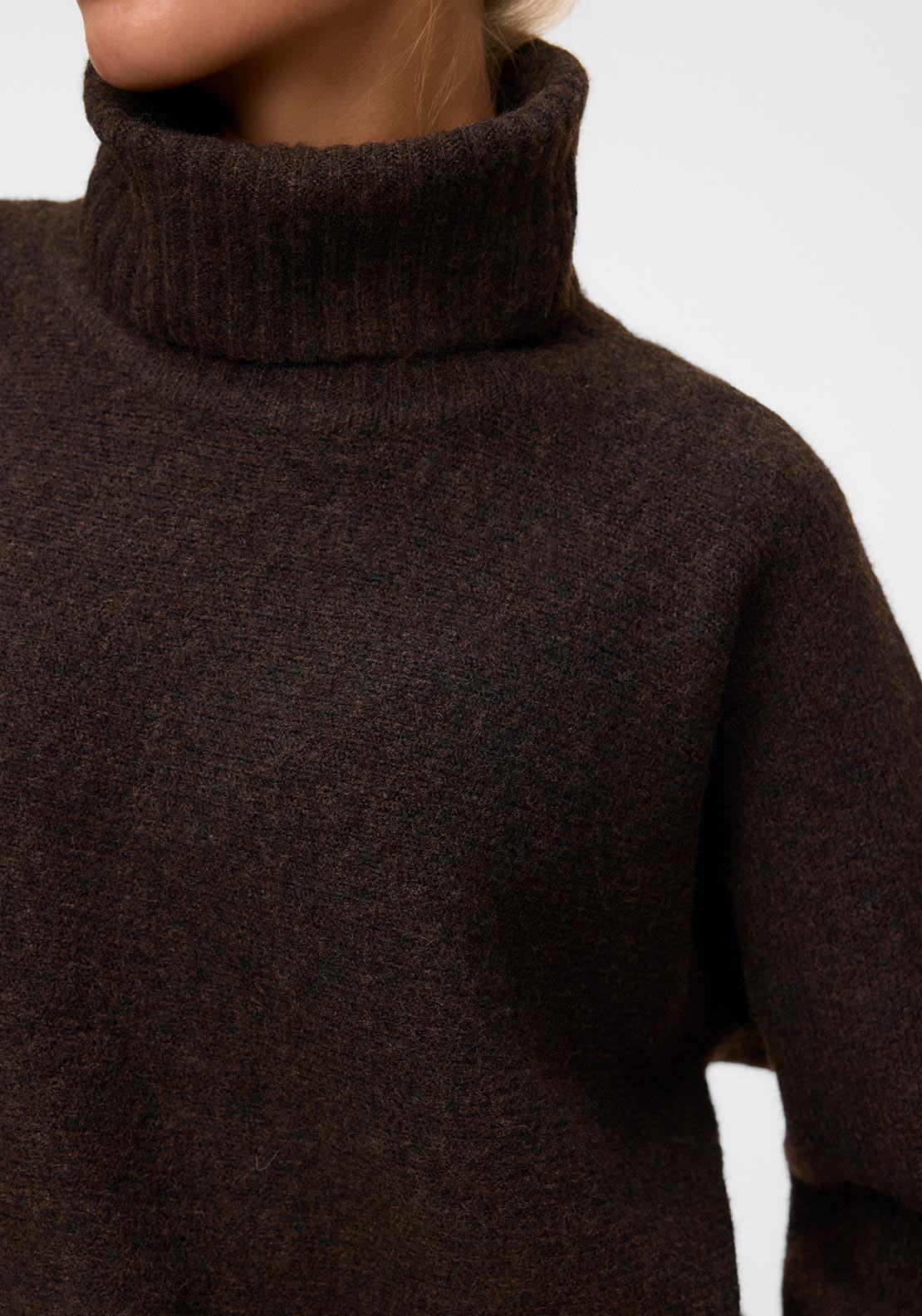 Vero Moda Violet Roll Neck Jumper, Brown