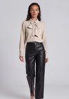 Vero Moda Jay Long Sleeve with Tie Detail Shirt, Cream