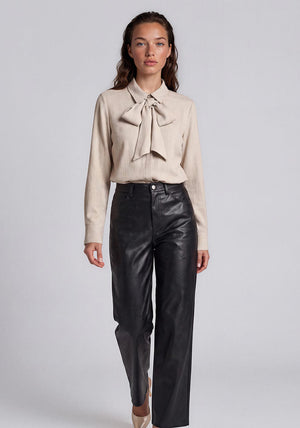 Vero Moda Jay Long Sleeve with Tie Detail Shirt, Cream