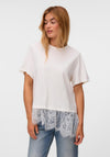 Vero Moda Brit Lace Detail T-Shirt, White