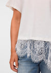 Vero Moda Brit Lace Detail T-Shirt, White