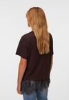 Vero Moda Brit Lace Detail T-Shirt, Brown
