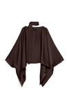 Vero Moda Miro Scarf Detail Cape Blouse, Chocolate Brown