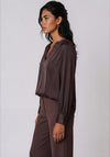 Vero Moda Charm Satin Feel Blouse, Brown