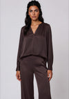 Vero Moda Charm Satin Feel Blouse, Brown