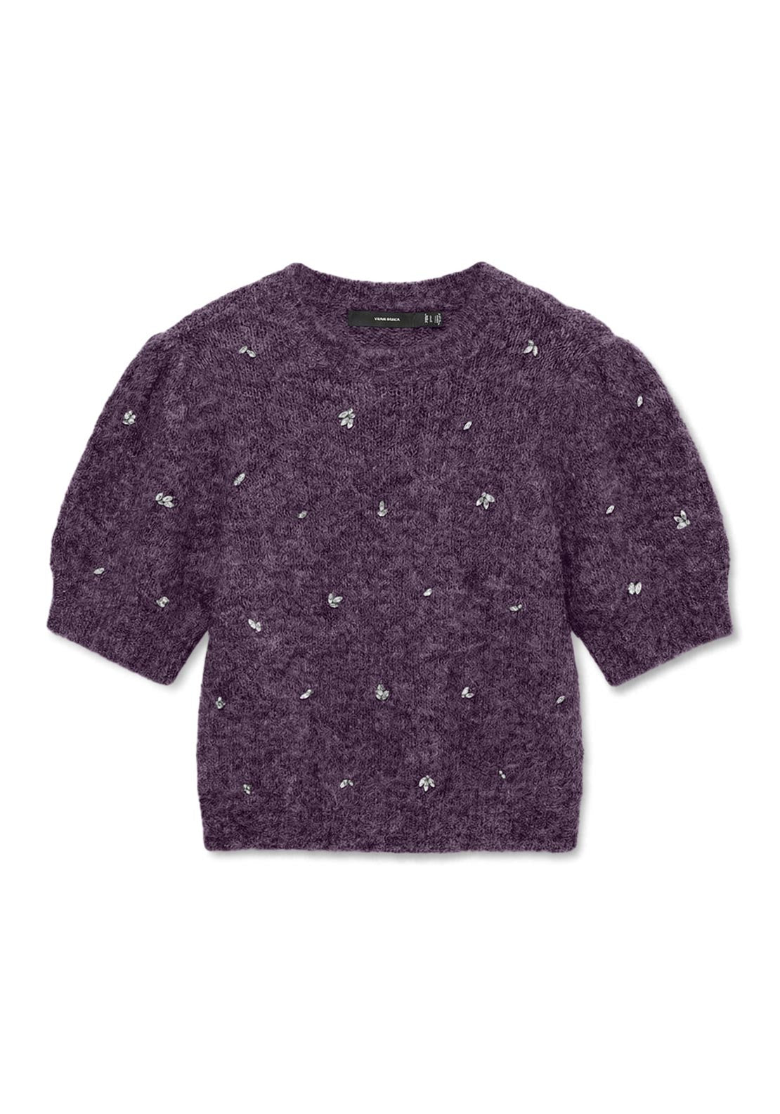 Vero Moda Claire Embellished Knit Top, Purple