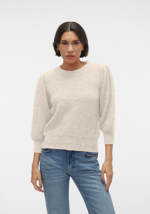 Vero Moda Three Quarter Sleeve Jumper, Birch