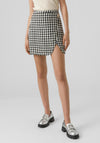 Vero Moda Paige Houndstooth Wrap Mini Skirt, Black & White