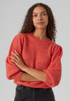 Vero Moda Three Quarter Sleeve Jumper, Cayenne