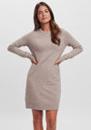 Vero Moda Doffy Long Sleeve Knit Dress, Sepia Tint