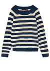 Vero Moda Doffy Knit Striped Jumper, Navy and Cream