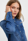 Vero Moda Maria Denim Slim Shirt, Medium Blue Denim