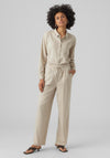 Vero Moda Jesmilo Wide Leg Linen Trousers, Silver Lining