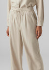 Vero Moda Jesmilo Wide Leg Linen Trousers, Silver Lining