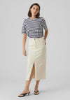 Vero Moda Wild Lucky Denim Midi Skirt, Pumice Stone