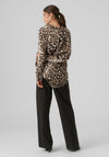 Vero Moda Josie Blurred Leopard Print Blouse, Black