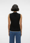 Vero Moda Flouncy Sleeveless Contrast Trim Knitted Sweater, Black