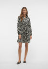 Vero Moda Gida Aztec Print Mini Shirt Dress, Black
