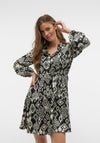 Vero Moda Gida Aztec Print Mini Shirt Dress, Black